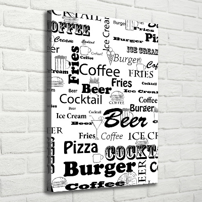 Stampa quadro su tela verticale Menù del ristorante