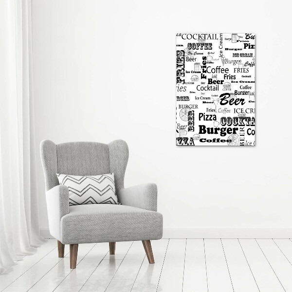 Stampa quadro su tela verticale Menù del ristorante