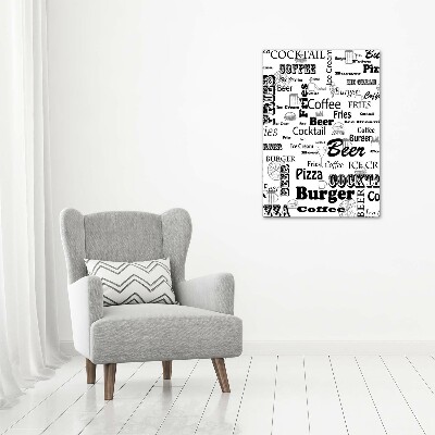 Stampa quadro su tela verticale Menù del ristorante