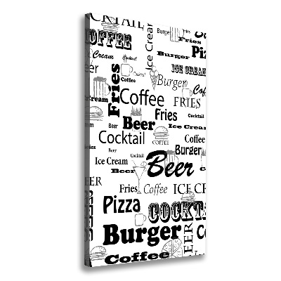 Stampa quadro su tela verticale Menù del ristorante