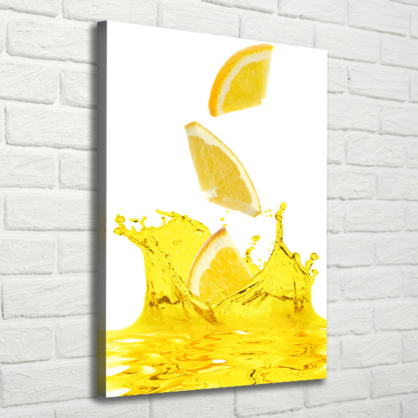 Quadro su tela canvas verticale Succo di limone