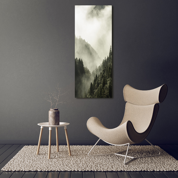 Quadro su tela canvas verticale Nebbia sulla foresta