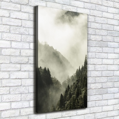 Quadro su tela canvas verticale Nebbia sulla foresta
