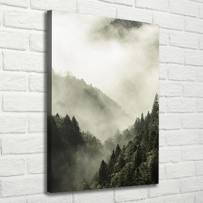 Quadro su tela canvas verticale Nebbia sulla foresta