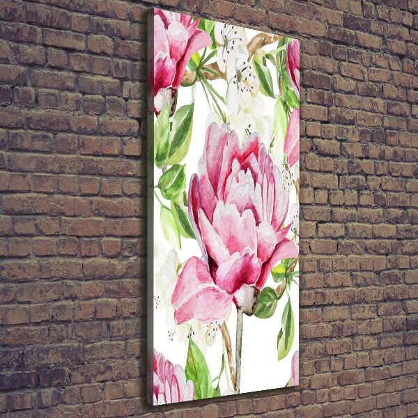Quadro su tela canvas verticale Peonia