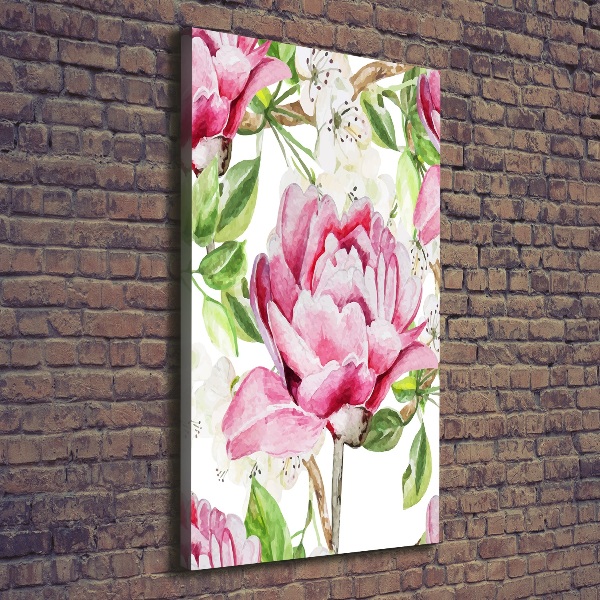 Quadro su tela canvas verticale Peonia