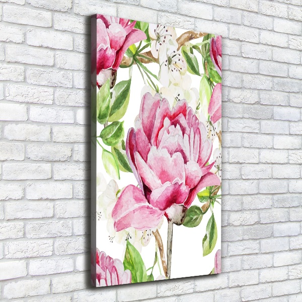 Quadro su tela canvas verticale Peonia