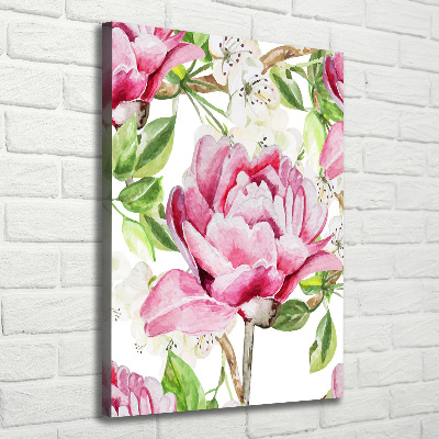 Quadro su tela canvas verticale Peonia