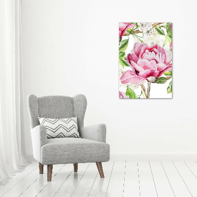 Quadro su tela canvas verticale Peonia