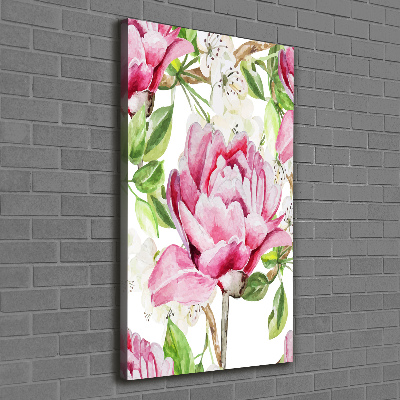 Quadro su tela canvas verticale Peonia