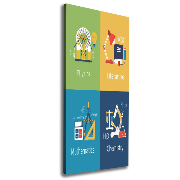 Quadro su tela canvas verticale Materie scolastiche