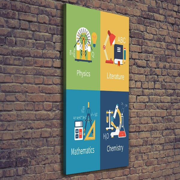 Quadro su tela canvas verticale Materie scolastiche