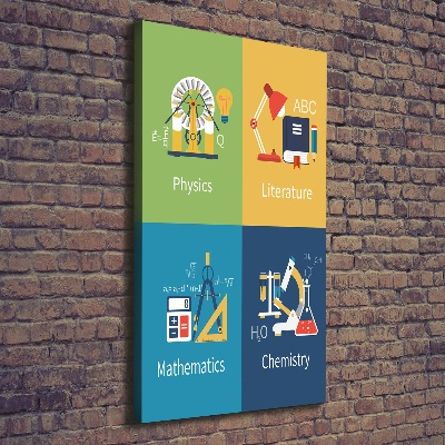 Quadro su tela canvas verticale Materie scolastiche