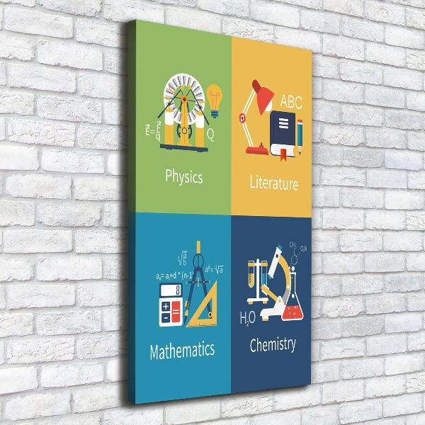 Quadro su tela canvas verticale Materie scolastiche