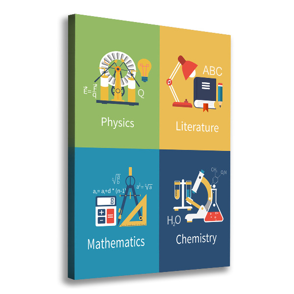 Quadro su tela canvas verticale Materie scolastiche
