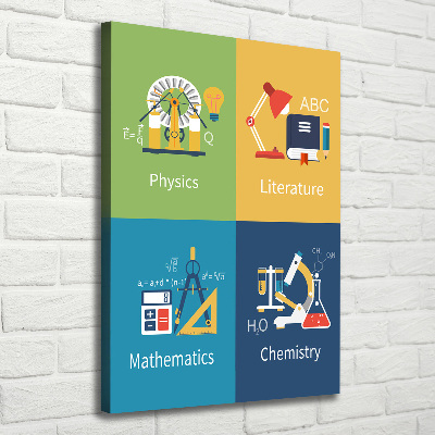 Quadro su tela canvas verticale Materie scolastiche