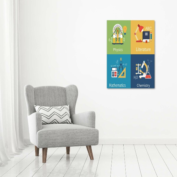 Quadro su tela canvas verticale Materie scolastiche