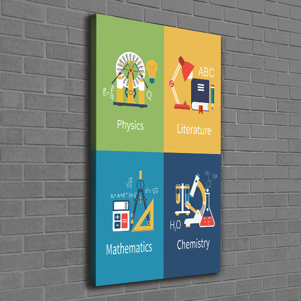 Quadro su tela canvas verticale Materie scolastiche