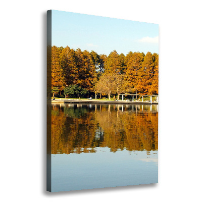 Stampa quadro su tela verticale Parco in autunno