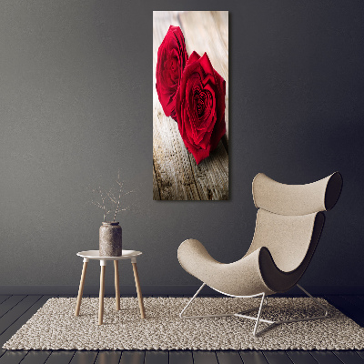 Quadro su tela canvas verticale Rose rosse
