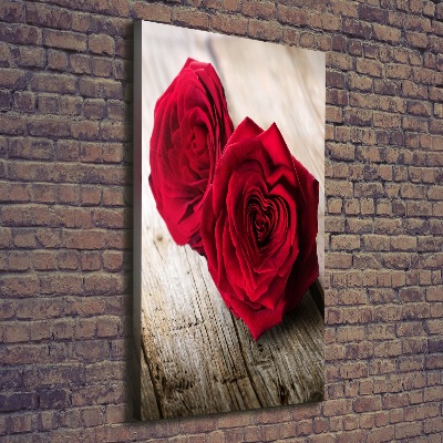 Quadro su tela canvas verticale Rose rosse