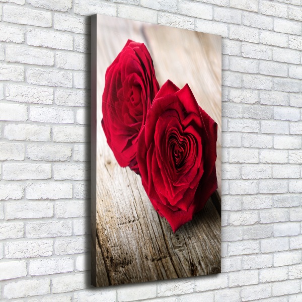 Quadro su tela canvas verticale Rose rosse