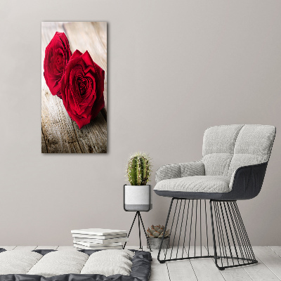 Quadro su tela canvas verticale Rose rosse