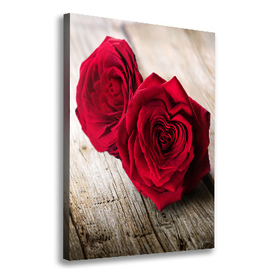 Quadro su tela canvas verticale Rose rosse