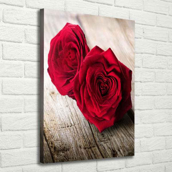 Quadro su tela canvas verticale Rose rosse