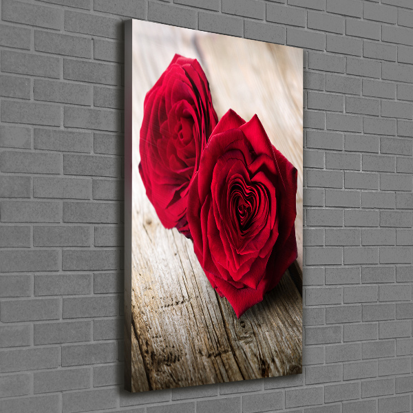 Quadro su tela canvas verticale Rose rosse