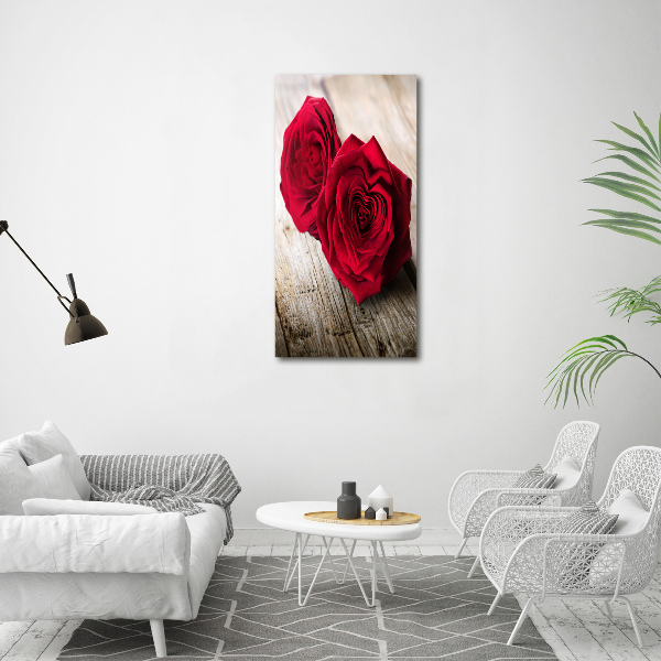 Quadro su tela canvas verticale Rose rosse