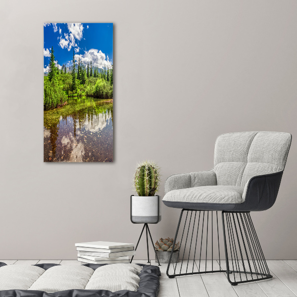 Quadro su tela canvas verticale Lago tra le montagne