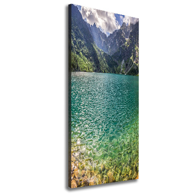 Stampa quadro su tela verticale Lago tra le montagne