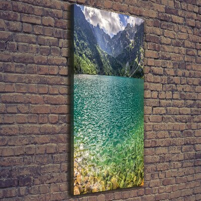 Stampa quadro su tela verticale Lago tra le montagne
