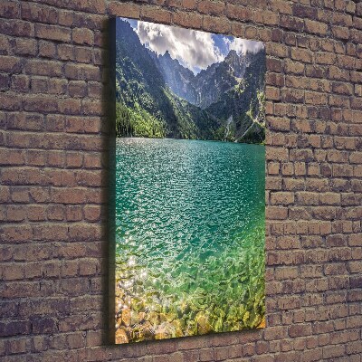 Stampa quadro su tela verticale Lago tra le montagne