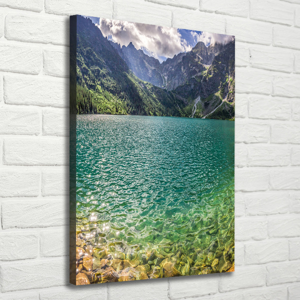 Stampa quadro su tela verticale Lago tra le montagne