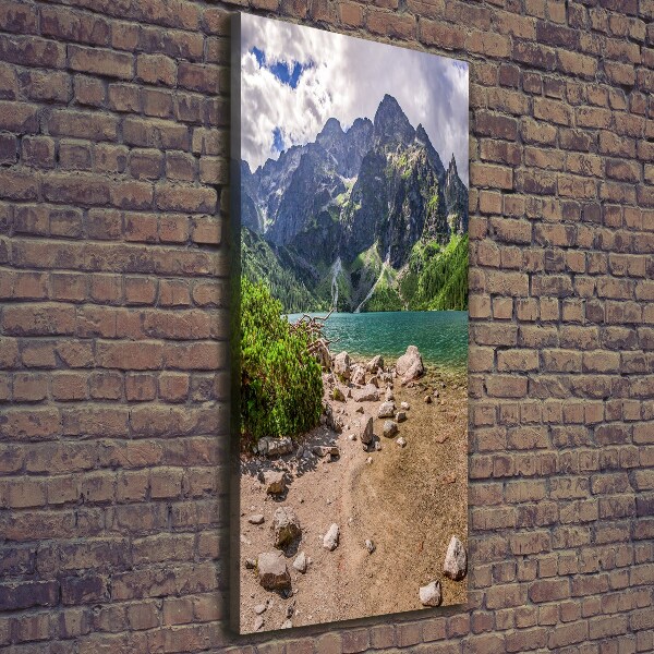 Quadro foto su tela verticale Lago tra le montagne