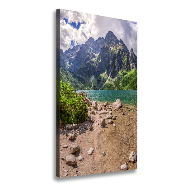Quadro foto su tela verticale Lago tra le montagne
