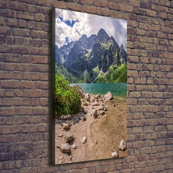 Quadro foto su tela verticale Lago tra le montagne