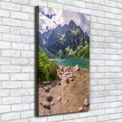 Quadro foto su tela verticale Lago tra le montagne