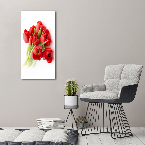 Quadro foto su tela verticale Fiore rosso