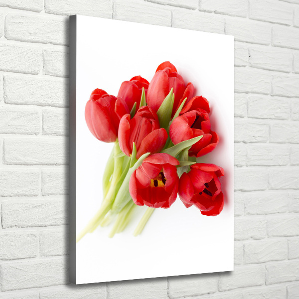 Quadro foto su tela verticale Fiore rosso