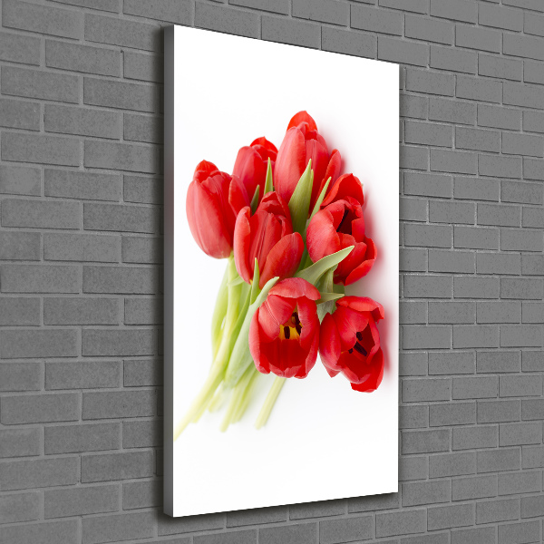 Quadro foto su tela verticale Fiore rosso