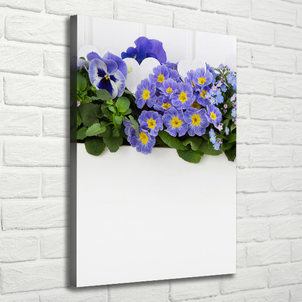 Quadro foto su tela verticale Fiori viola