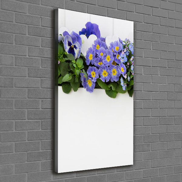 Quadro foto su tela verticale Fiori viola
