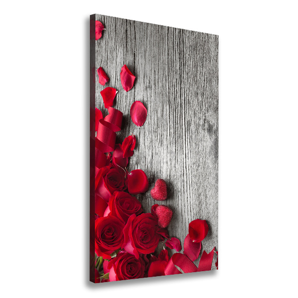 Quadro foto su tela verticale Rose rosse