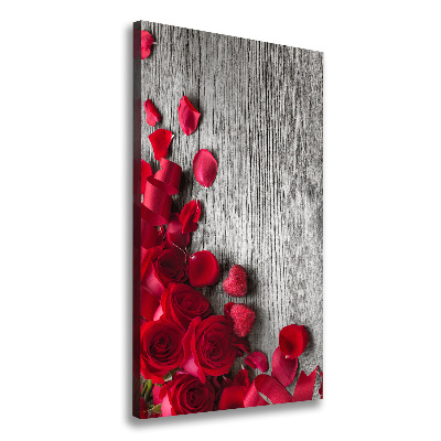 Quadro foto su tela verticale Rose rosse