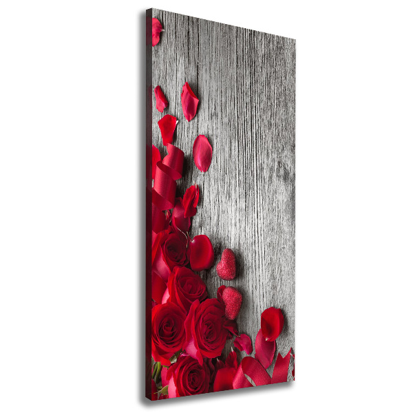 Quadro foto su tela verticale Rose rosse