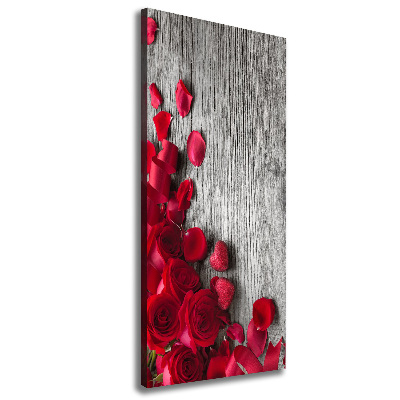 Quadro foto su tela verticale Rose rosse