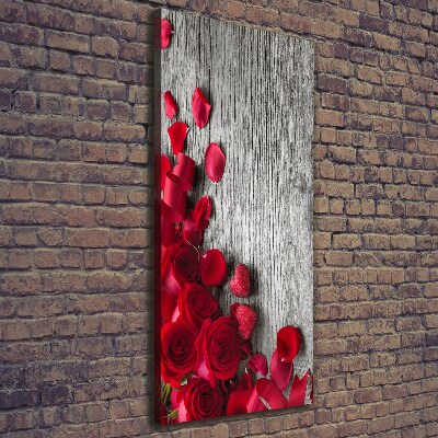 Quadro foto su tela verticale Rose rosse